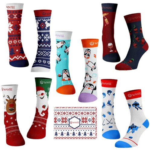 Ponožky Vánoční dárek pro muže Wantee 5-pack Ponožky Vánoční dárek pro muže Wantee 5-pack
