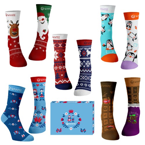 Ponožky Vánoční dárek pro ženu Wantee 5-pack Ponožky Vánoční dárek pro ženu Wantee 5-pack