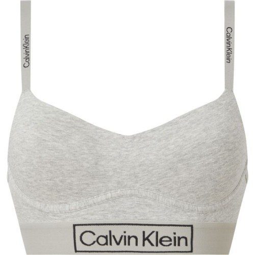 Dámská podprsenka Calvin Klein Reimagined Heritage-LGHT Lined Bralette šedá Dámská podprsenka Calvin Klein Reimagined Heritage-LGHT Lined Bralette šedá