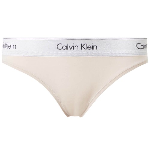 Dámské kalhotky Calvin Klein MC Metallic-Bikini béžové Dámské kalhotky Calvin Klein MC Metallic-Bikini béžové
