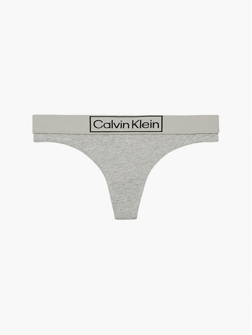 Dámská tanga Calvin Klein Reimagined Heritage Thong šedé