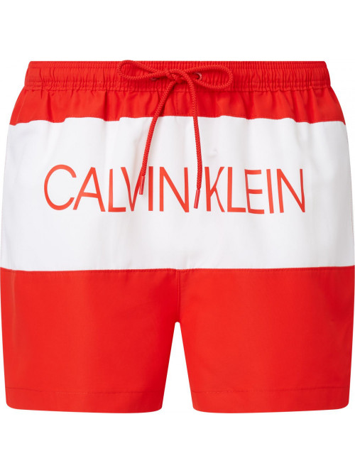 Pánské Plavky Calvin Klein Drawstring Regular Fit červené