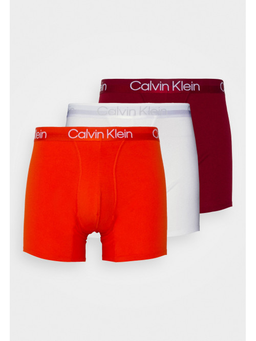 Pánské boxerky Calvin Klein Modern Structure CTN-Boxer Brief oranžové, bílé, bordové 3-pack