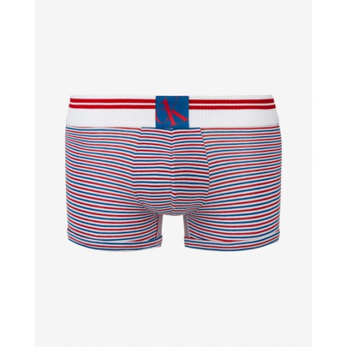 Pánské boxerky Calvin Klein CK ONE Blue Logo bílé proužky