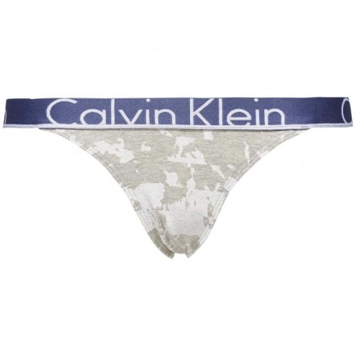 Dámské kalhotky Calvin Klein Marble Stripe Print bílo-šedé