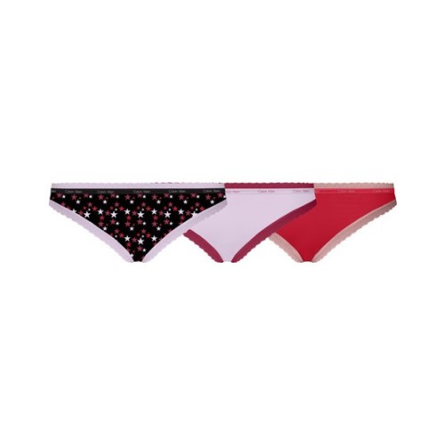 Dámské kalhotky Calvin Klein Bottoms up Refresh Bikini černé, bílé, červené 3-pack