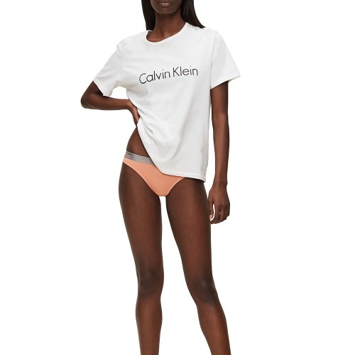 Dámská tanga Calvin Klein Radiant Cotton Thong lososové