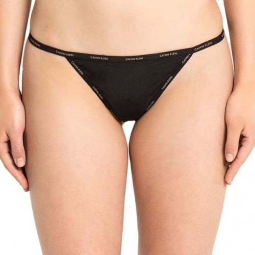 Dámske tangá Calvin Klein Sheer Marq černé
