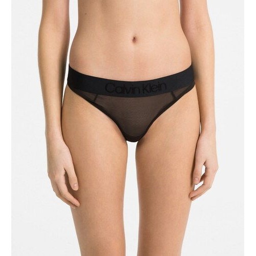 Dámské kalhotky Calvin Klein Tonal Logo Bikini Mesh černé