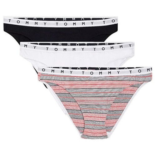 Dámské kalhotky Tommy Hilfiger Print Bikini 3-pack vícebarevné - růžové, černé, bílé