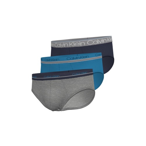 Pánské slipy Calvin Klein Cotton Stretch 3-pack černé, modré, šedé