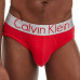 Pánské slipy Calvin Klein Cotton Stretch 3-pack červené, modré, šedé