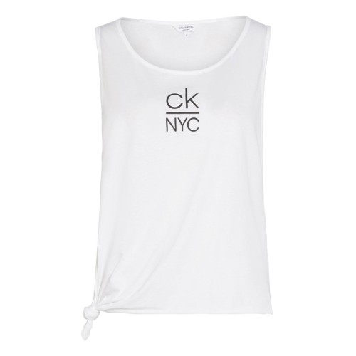 Dámské tílko Calvin Klein Side Knotted Tank bílé