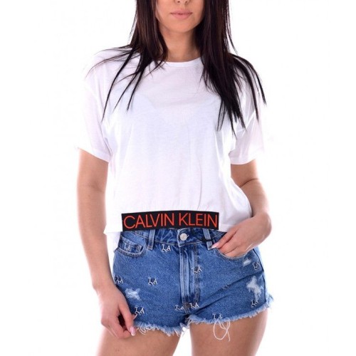 Dámské tričko Calvin Klein Cropped Tee bílé