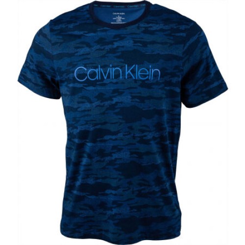 Pánské tričko Calvin Klein SS Crew Neck tmavomodré / maskáčové