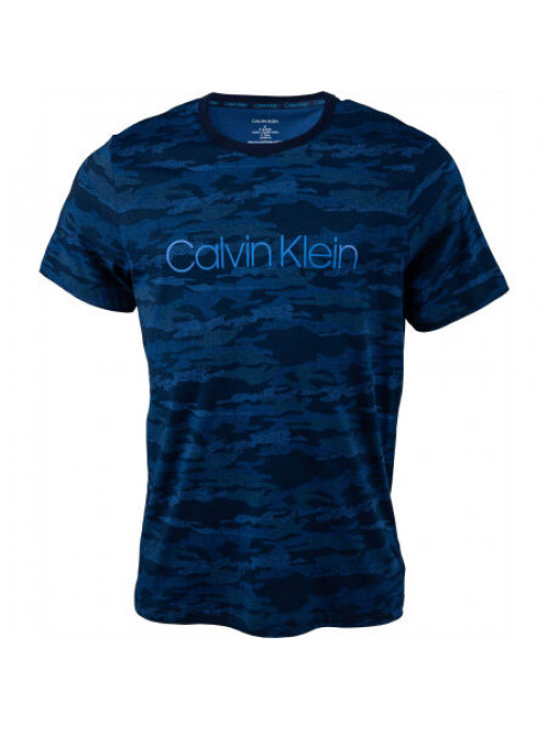 Pánské tričko Calvin Klein SS Crew Neck tmavomodré / maskáčové