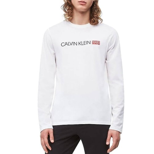 Pánské tričko Calvin Klein Crew Neck 1981 bílé