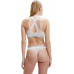 Dámská tanga Calvin Klein MC Metallic-Thong béžové