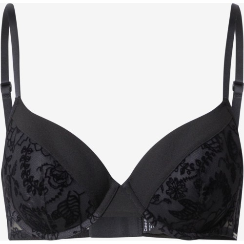 Dámská podprsenka Calvin Klein BLACK WILDFLOWER-LL DEMI SPACER černá