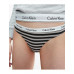 Dámská tanga Calvin Klein Carousel Thong tmavě růžové, šedé, proužkové 3-pack