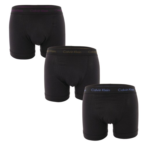 Pánské boxerky Calvin Klein Cotton Stretch černo - modré, zelené, fialové 3-pack
