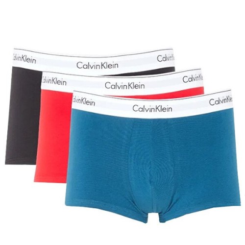 Pánské boxerky Calvin Klein Modern Cotton Stretch-Trunk černé, modré, červené 3-pack