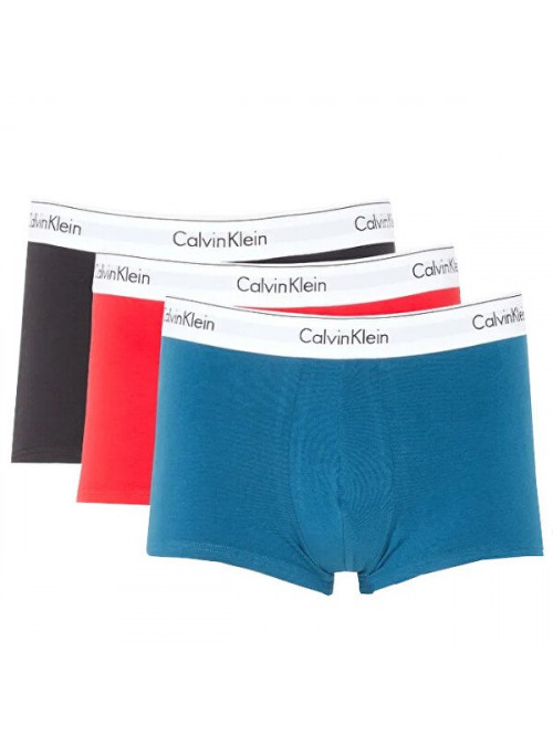 Pánské boxerky Calvin Klein Modern Cotton Stretch-Trunk černé, modré, červené 3-pack