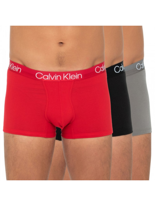 Pánské boxerky Calvin Klein Modern Structure CTN-Trunk červené, černé, šedé 3-pack