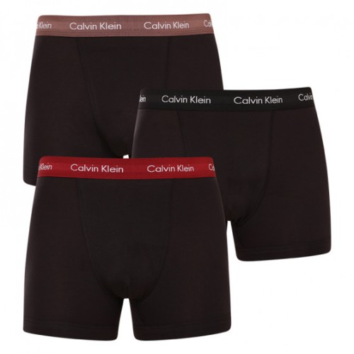 Pánské boxerky Calvin Klein Cotton Stretch-Trunk černo - hnědé, červené, černé 3-pack