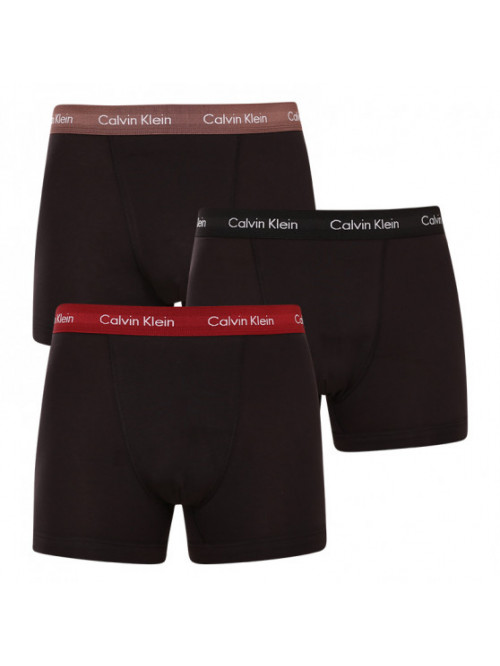 Pánské boxerky Calvin Klein Cotton Stretch-Trunk černo - hnědé, červené, černé 3-pack
