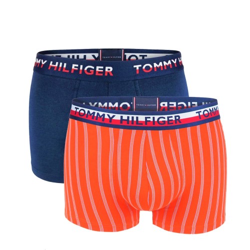 Pánské Boxerky Tommy Hilfiger Color Fiesta oranžové, modré  2-pack