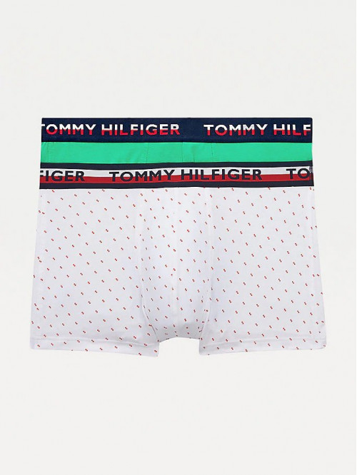 Pánské Boxerky Tommy Hilfiger Color Printed bílé, zelené 2-pack