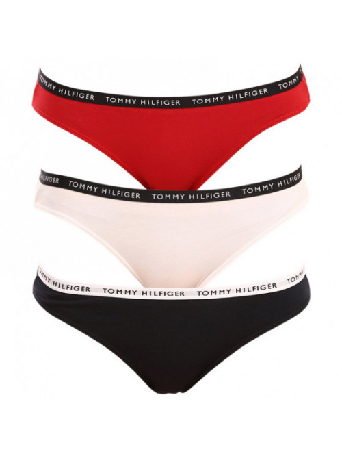 Dámské kalhotky Tommy Hilfiger Recycled Essentials Bikini červené, bílé, černé 3-pack 