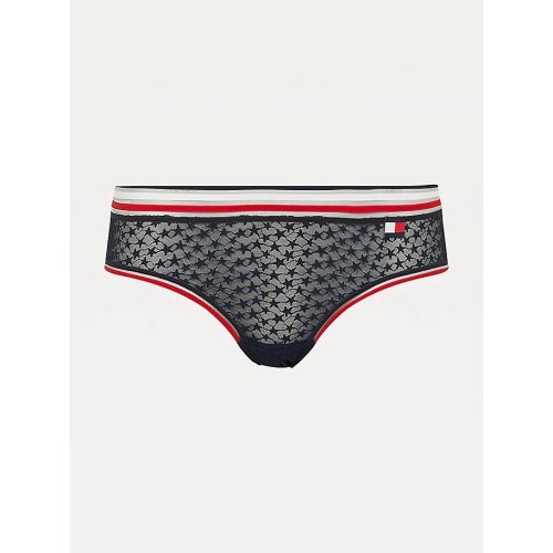 Dámské kalhotky Tommy Hilfiger Sheer Stripe - Hipster Navy