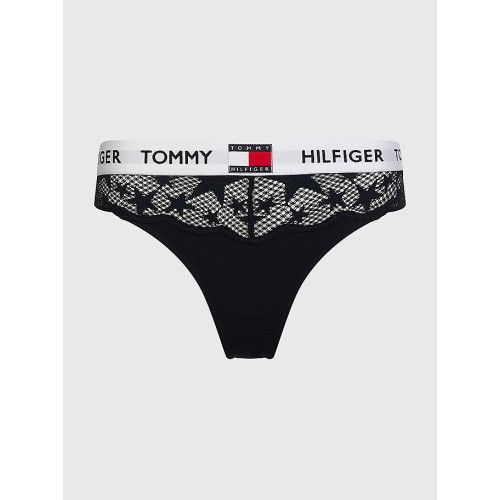 Dámská tanga Tommy Hilfiger 85 Star Lace-Thong Navy