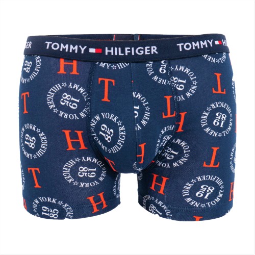 Pánské Boxerky Tommy Hilfiger All-Over Print Organic Cotton Trunks modré
