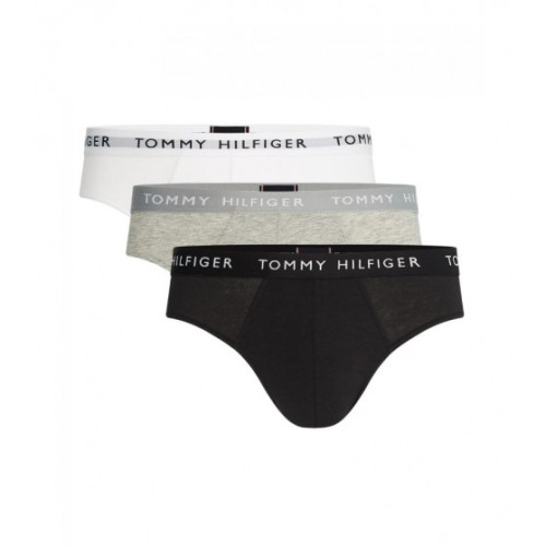 Pánské slipy Tommy Hilfiger šedé, bílé, černé 3-pack