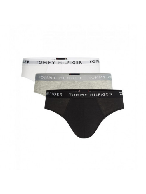 Pánské slipy Tommy Hilfiger šedé, bílé, černé 3-pack