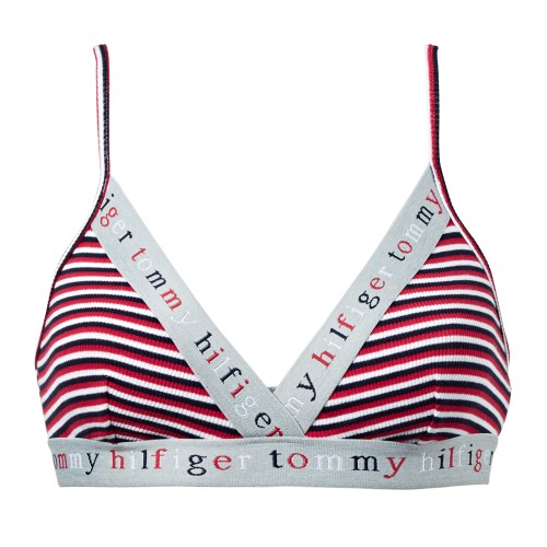 Dámská podprsenka Tommy Hilfiger Triangle Bralette Stripe Multicolor proužkovaná