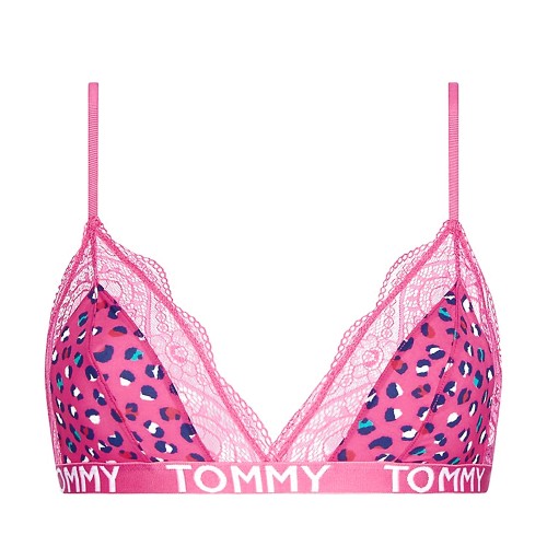 Dámská podprsenka Tommy Hilfiger Print Stretch Lace Triangle Bra růžová Dámská podprsenka Tommy Hilfiger Print Stretch Lace Triangle Bra růžová