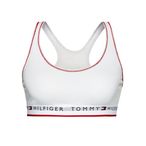 Dámská podprsenka Tommy Hilfiger Racerback Logo Bralette bílá