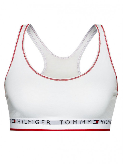 Dámská podprsenka Tommy Hilfiger Racerback Logo Bralette bílá
