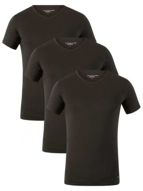 Pánské tričko Tommy Hilfiger V-Neck Tee SS černé 3-pack
