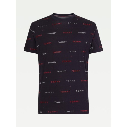 Pánské tričko Tommy Hilfiger ALL-OVER EMBROIDERY Navy