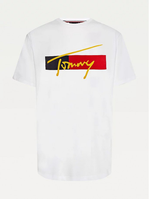 Pánské tričko Tommy Hilfiger Organic Cotton Logo Bílé