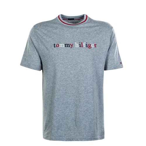Pánske tričko Tommy Hilfiger Organic Cotton Logo T-shirt šedé