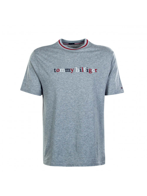 Pánske tričko Tommy Hilfiger Organic Cotton Logo T-shirt šedé