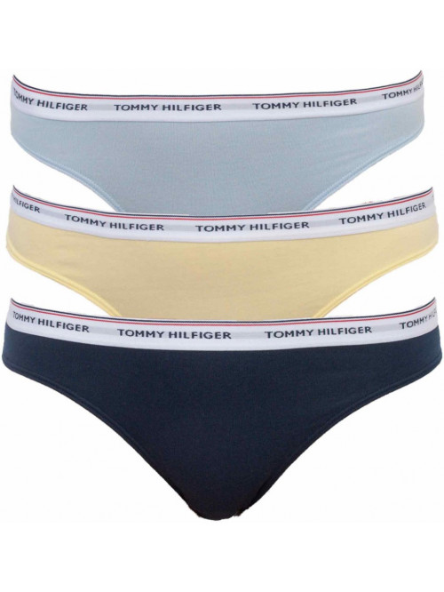 Dámské kalhotky Tommy Hilfiger Bikini 3-pack žluté, modré, světlemodré