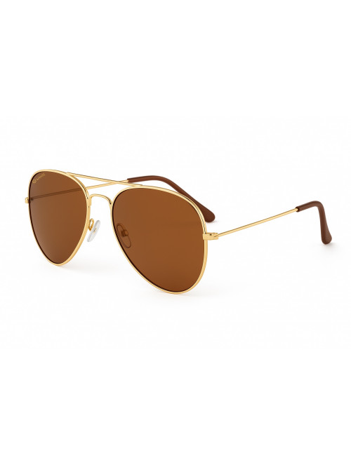 Sluneční brýle Aviator Pilot Gold polarizační
