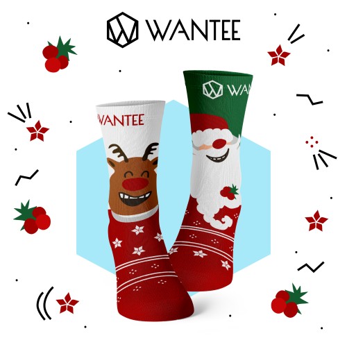Dětské ponožky Veselý Santa a Šťastný Sob Wantee Dětské ponožky Veselý Santa a Šťastný Sob Wantee